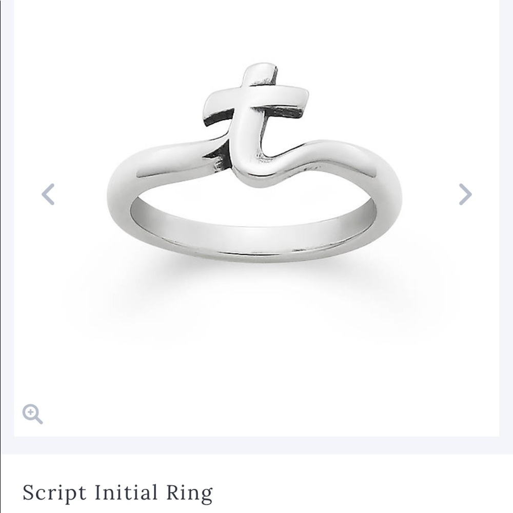 James Avery Script Initial T Ring